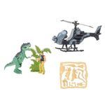 Jucarii, Copii si Bebe - Jucarii si jocuri - Jucarii & jocuri educative - Jucarii interactive - Set de joaca cu dinozauri si elicopter, cu figurine barbat si fosila - Infinity.ro