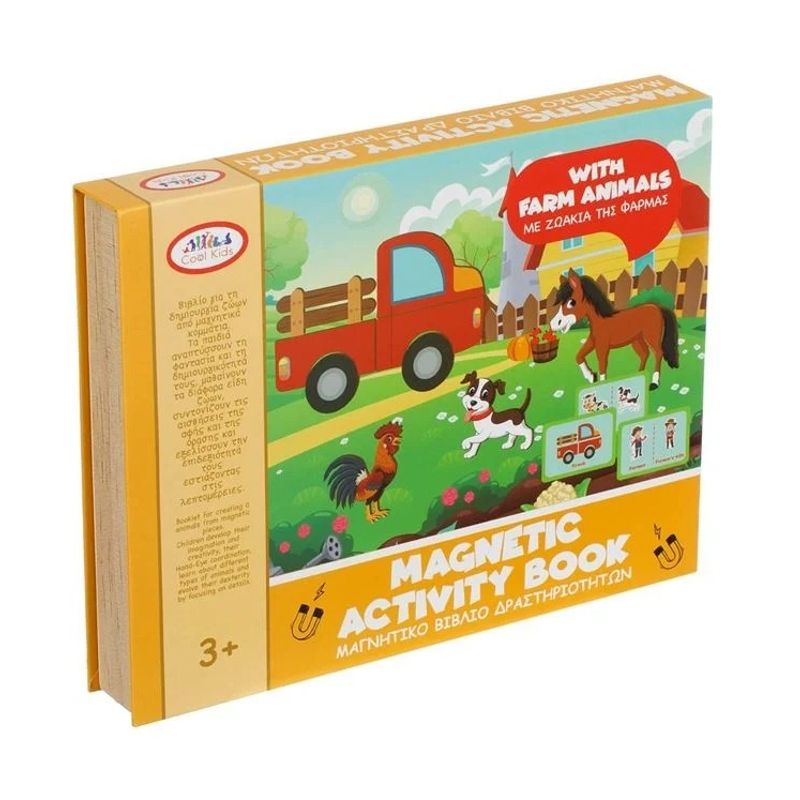 Carti si Birotica - Carti - Carti pentru copii - Activitati extracurriculare - Carte de activitati cu animale de la ferma, Piese magnetice, 3ani+ - Infinity.ro