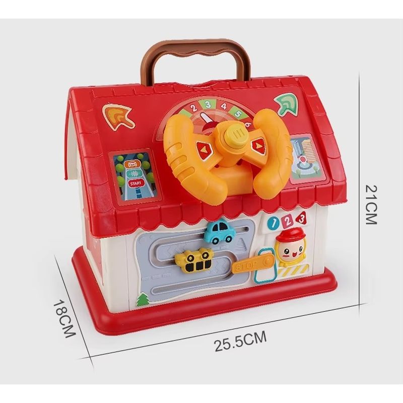 Jucarii, Copii si Bebe - Jucarii si jocuri - Jucarii bebelusi - Jucarii interactive bebelusi - Casa de jucarie cu telefon interactiv, sunete, volan si butoane, Rosu - Infinity.ro
