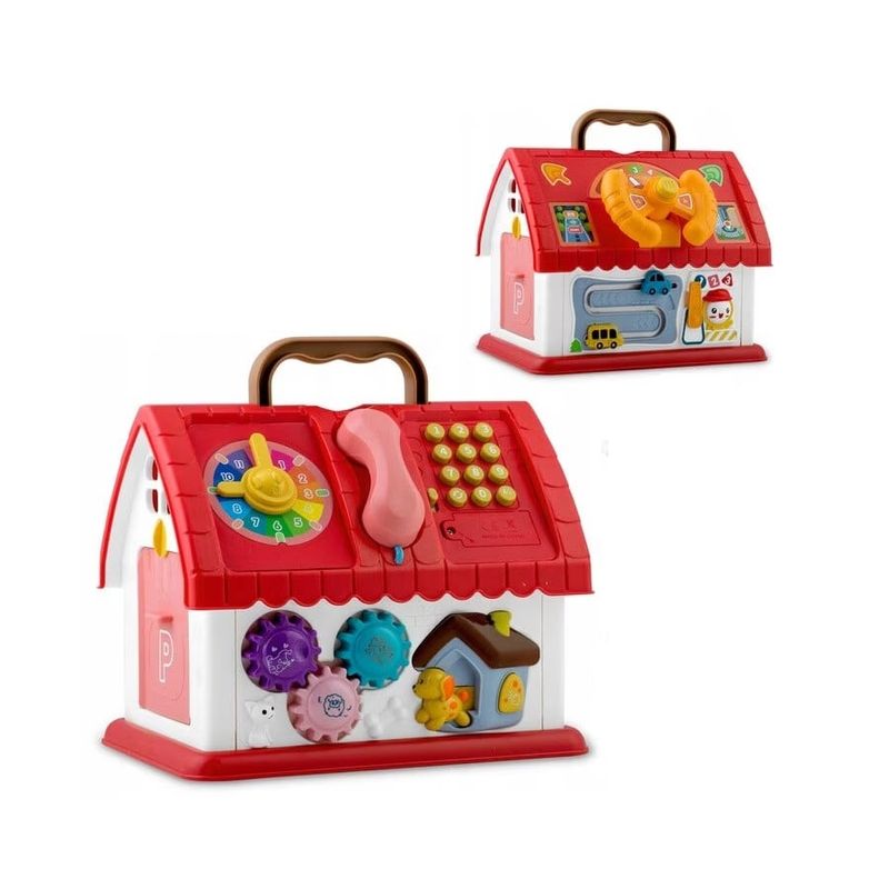 Jucarii, Copii si Bebe - Jucarii si jocuri - Jucarii bebelusi - Jucarii interactive bebelusi - Casa de jucarie cu telefon interactiv, sunete, volan si butoane, Rosu - Infinity.ro
