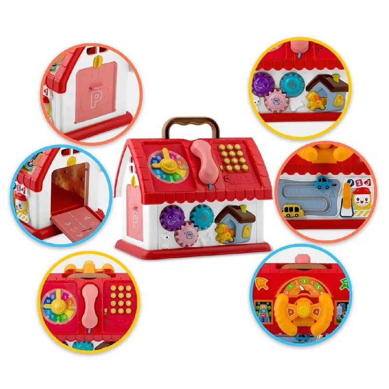Jucarii, Copii si Bebe - Jucarii si jocuri - Jucarii bebelusi - Jucarii interactive bebelusi - Casa de jucarie cu telefon interactiv, sunete, volan si butoane, Rosu - Infinity.ro