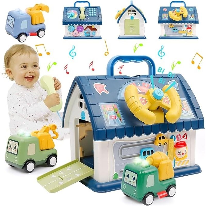 Jucarii, Copii si Bebe - Jucarii si jocuri - Jucarii bebelusi - Jucarii interactive bebelusi - Casa de jucarie cu telefon interactiv, sunete, volan si butoane, Rosu - Infinity.ro
