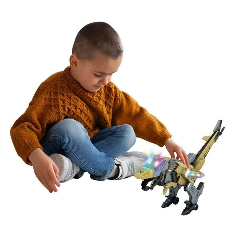 Jucarii, Copii si Bebe - Jucarii si jocuri - Jucarii & jocuri educative - Jucarii interactive - Dinozaur/elicopter Transformer, cu sunet si lumini, functie miscare - Infinity.ro