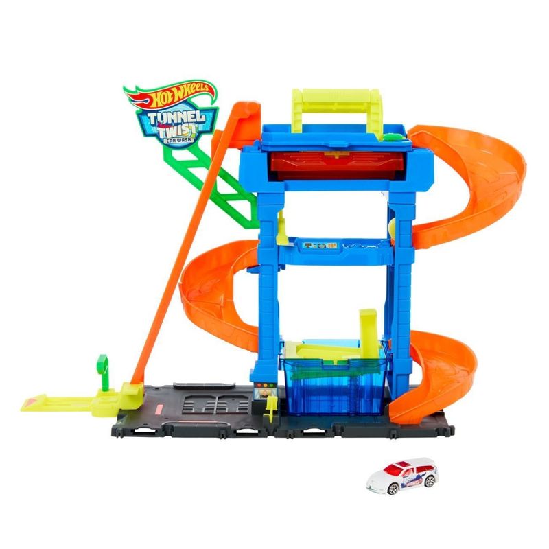 Jucarii, Copii si Bebe - Jucarii si jocuri - Jucarii & jocuri educative - Jucarii interactive - Spalatorie auto Hot Wheels, dimensiune 35.5x10x25cm, multicolor - Infinity.ro