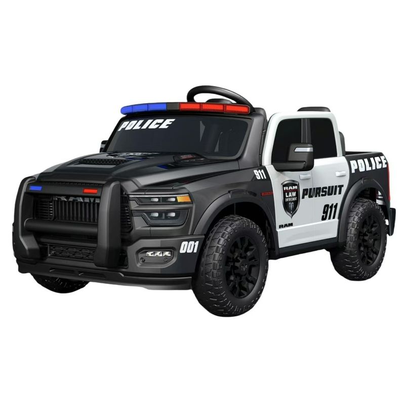 Jucarii, Copii si Bebe - Jucarii si jocuri - Jucarii de exterior - Masinute si vehicule pentru copii - Masina de politie electrica Dodge RAM pentru copii 2 ani+, cu telecomanda, baterie 12V7AH, 3 viteze - Infinity.ro
