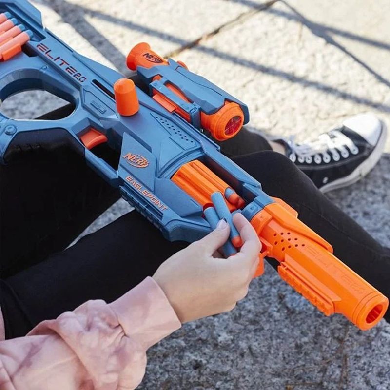 Jucarii, Copii si Bebe - Jucarii si jocuri - Jucarii de rol - Arme de jucarie - Lansator Nerf Elite 2.0 Eaglepoint RD-8, include 16 sageti - Infinity.ro