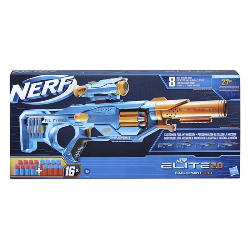 Jucarii, Copii si Bebe - Jucarii si jocuri - Jucarii de rol - Arme de jucarie - Lansator Nerf Elite 2.0 Eaglepoint RD-8, include 16 sageti - Infinity.ro