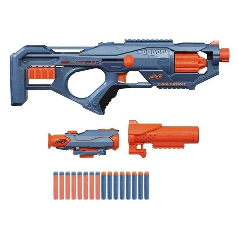 Jucarii, Copii si Bebe - Jucarii si jocuri - Jucarii de rol - Arme de jucarie - Lansator Nerf Elite 2.0 Eaglepoint RD-8, include 16 sageti - Infinity.ro