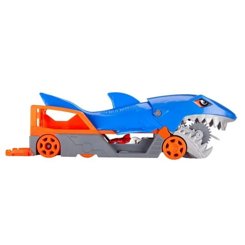 Jucarii, Copii si Bebe - Jucarii si jocuri - Jucarii & jocuri educative - Jucarii interactive - Camion in forma de rechin Hot Wheels, contine o masina Hot Wheels - Infinity.ro