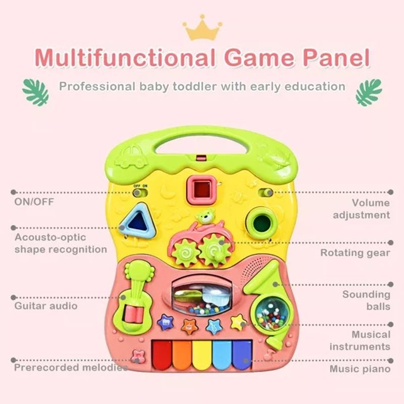 Jucarii, Copii si Bebe - Carucioare si articole de transport - Premergatoare - Antemergator cu activitati 2 in 1 pentru copii 1 an+, cu sunete si lumini, Roz - Infinity.ro