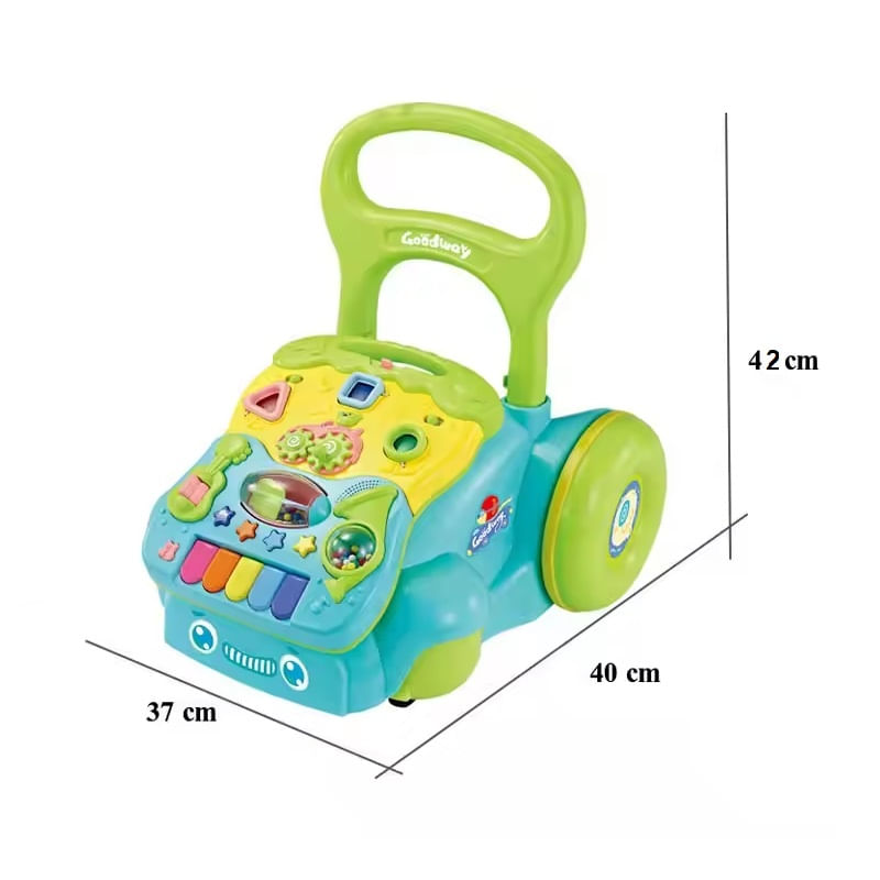 Jucarii, Copii si Bebe - Carucioare si articole de transport - Premergatoare - Antemergator cu activitati 2 in 1 pentru copii 1 an+, cu sunete si lumini, Albastru - Infinity.ro