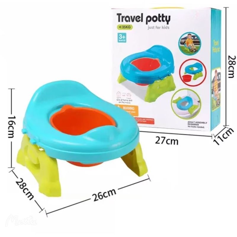 Jucarii, Copii si Bebe - Igiena si ingrijire - Baia bebelusului - Olite si reductoare WC - Olita pliabila si portabila cu reductor WC, 2 in 1, plastic, 25x27.5x17 cm, multicolor - Infinity.ro