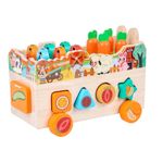 Jucarii, Copii si Bebe - Jucarii si jocuri - Jucarii & jocuri educative - Jucarii interactive - Masinuta interactiva Montessori din lemn cu diverse elemente interactive - Infinity.ro