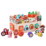 Jucarii, Copii si Bebe - Jucarii si jocuri - Jucarii & jocuri educative - Jucarii interactive - Masinuta interactiva Montessori din lemn cu diverse elemente interactive - Infinity.ro