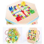 Jucarii, Copii si Bebe - Jucarii si jocuri - Jucarii & jocuri educative - Jocuri si jucarii educative - Jucarie educativa din lemn, Montessori, Hexagon cu activitati, 8 in 1, copii 1-6 ani - Infinity.ro