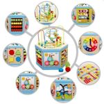 Jucarii, Copii si Bebe - Jucarii si jocuri - Jucarii & jocuri educative - Jocuri si jucarii educative - Jucarie educativa din lemn, Montessori, Hexagon cu activitati, 8 in 1, copii 1-6 ani - Infinity.ro