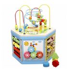 Jucarii, Copii si Bebe - Jucarii si jocuri - Jucarii & jocuri educative - Jocuri si jucarii educative - Jucarie educativa din lemn, Montessori, Hexagon cu activitati, 8 in 1, copii 1-6 ani - Infinity.ro