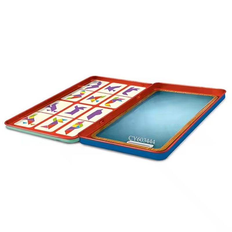 Jucarii, Copii si Bebe - Jucarii si jocuri - Jocuri si puzzle - Puzzle - Puzzle Tangram cu 30 de forme, magnetic, pentru copii de 3 ani+, 19x11x1.5 cm, multicolor - Infinity.ro