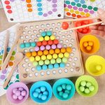 Jucarii, Copii si Bebe - Jucarii si jocuri - Jucarii & jocuri educative - Jocuri si jucarii educative - Joc educativ din lemn cu 89 piese, pentru copii 3 ani+, Montessori, 22x22 cm, multicolor - Infinity.ro