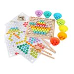Jucarii, Copii si Bebe - Jucarii si jocuri - Jucarii & jocuri educative - Jocuri si jucarii educative - Joc educativ din lemn cu 89 piese, pentru copii 3 ani+, Montessori, 22x22 cm, multicolor - Infinity.ro