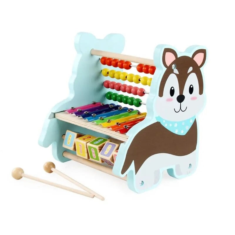 Jucarii, Copii si Bebe - Jucarii si jocuri - Jucarii & jocuri educative - Jocuri si jucarii educative - Numaratoare, Xilofon si Cuburi de Invatare, din Lemn, pentru Copii 2 ani+ - Infinity.ro