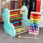 Jucarii, Copii si Bebe - Jucarii si jocuri - Jucarii & jocuri educative - Jocuri si jucarii educative - Numaratoare, cuburi si xilofon, din lemn, pentru copii 2 ani+, Calut de Mare, multicolor - Infinity.ro