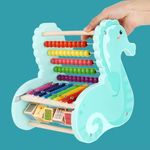 Jucarii, Copii si Bebe - Jucarii si jocuri - Jucarii & jocuri educative - Jocuri si jucarii educative - Numaratoare, cuburi si xilofon, din lemn, pentru copii 2 ani+, Calut de Mare, multicolor - Infinity.ro