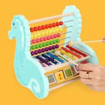 Jucarii, Copii si Bebe - Jucarii si jocuri - Jucarii & jocuri educative - Jocuri si jucarii educative - Numaratoare, cuburi si xilofon, din lemn, pentru copii 2 ani+, Calut de Mare, multicolor - Infinity.ro