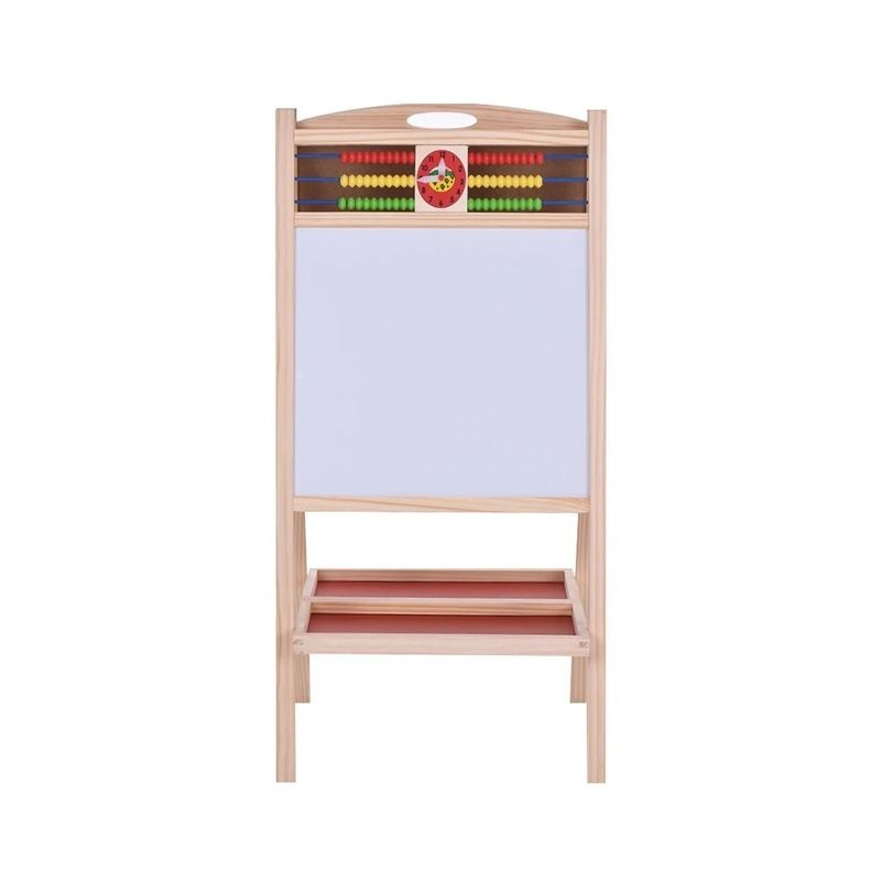Jucarii, Copii si Bebe - Jucarii si jocuri - Jucarii & jocuri educative - Jocuri si jucarii educative - Set Tabla Magentica cu 2 Fete, din Lemn, cu Abac si Ceas, pentru copii 3 ani+, 70 cm inaltime - Infinity.ro