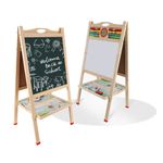 Jucarii, Copii si Bebe - Jucarii si jocuri - Jucarii & jocuri educative - Jocuri si jucarii educative - Set Tabla Magentica cu 2 Fete, din Lemn, cu Abac si Ceas, pentru copii 3 ani+, 70 cm inaltime - Infinity.ro