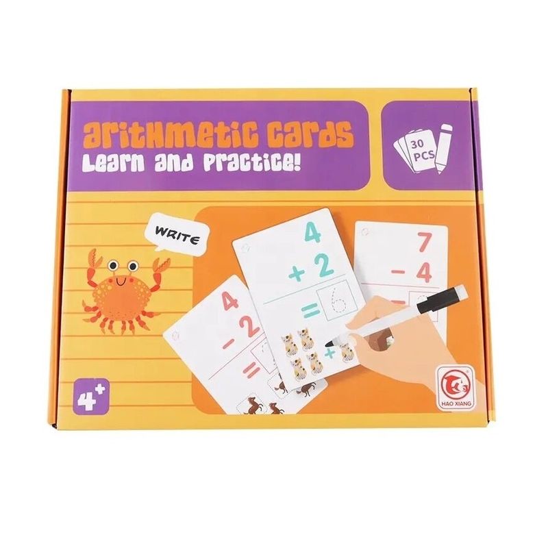 Jucarii, Copii si Bebe - Jucarii si jocuri - Jucarii & jocuri educative - Jocuri si jucarii educative - Joc Educativ Invata matematica cu 30 de cartonase reutilizabile, pentru copii 4 ani+, multicolor - Infinity.ro