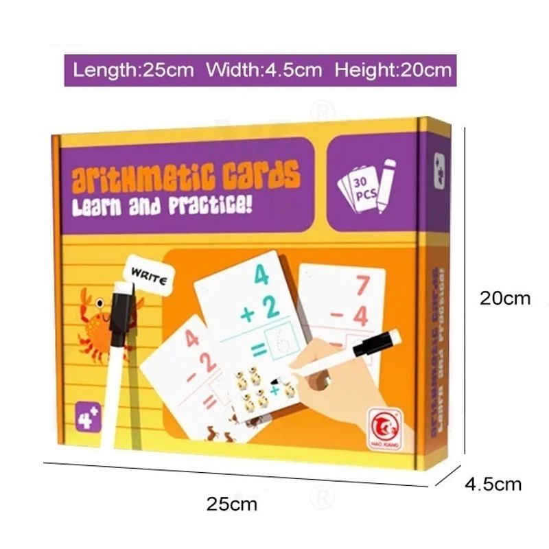 Jucarii, Copii si Bebe - Jucarii si jocuri - Jucarii & jocuri educative - Jocuri si jucarii educative - Joc Educativ Invata matematica cu 30 de cartonase reutilizabile, pentru copii 4 ani+, multicolor - Infinity.ro