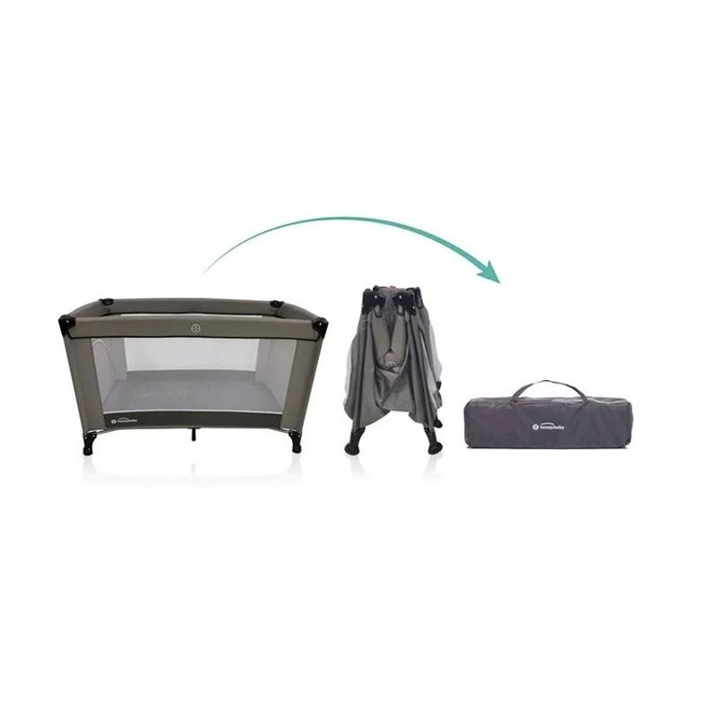 Casa si Gradina - Mobilier - Mobilier copii - Sisteme de siguranta - Tarc Patut cu Fereastra pentru Copii, 0+ani, material lavabil, 120x65x78cm, gri - Infinity.ro