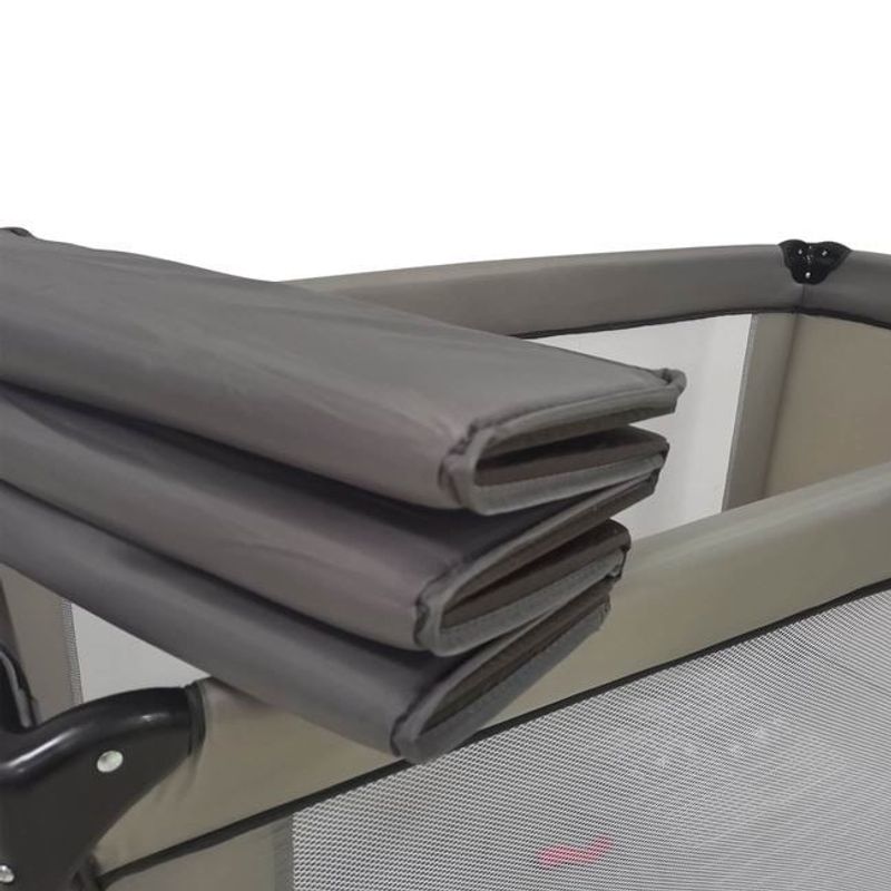Casa si Gradina - Mobilier - Mobilier copii - Sisteme de siguranta - Tarc Patut cu Fereastra pentru Copii, 0+ani, material lavabil, 120x65x78cm, gri - Infinity.ro