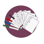 Jucarii, Copii si Bebe - Jucarii si jocuri - Jucarii & jocuri educative - Seturi pictura si desen - Tabla de desen si invatat pentru copii cu 4 carioci colorate, 8 sabloane si un burete de sters - Infinity.ro