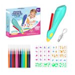 Carti si Birotica - Birotica - Instrumente de scris - Creioane - Set creion electric pentru copii 6 ani+, cu 12 carioci multicolore si 30 sabloane spray, Polietilana - Infinity.ro