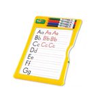 Jucarii, Copii si Bebe - Jucarii si jocuri - Jucarii & jocuri educative - Seturi pictura si desen - Tabla de desen si invatat pentru copii cu 4 carioci colorate, 8 sabloane si un burete de sters - Infinity.ro