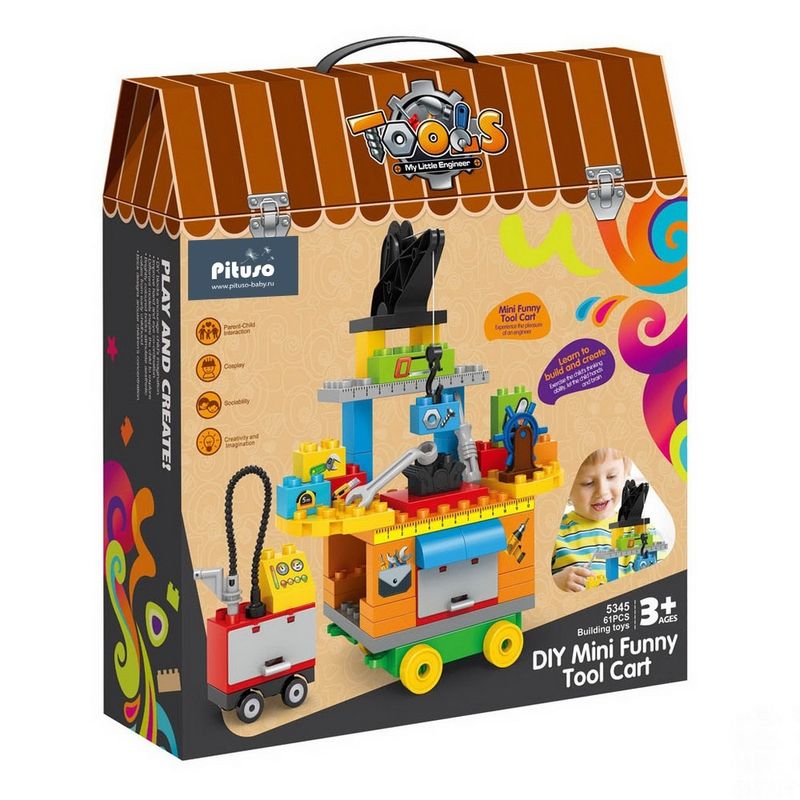 Casa si Gradina - Constructii - Scule de mana si unelte - Mese si bancuri de lucru - Set Constructii Bancul de lucru cu scule, cu 61 piese, pentru copii de 3 ani+ - Infinity.ro