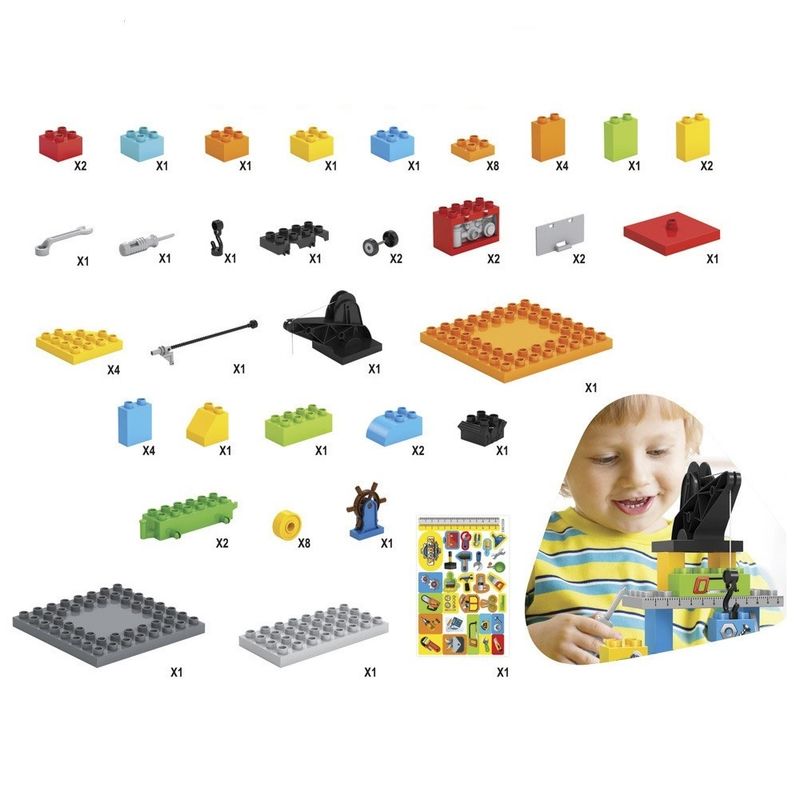 Casa si Gradina - Constructii - Scule de mana si unelte - Mese si bancuri de lucru - Set Constructii Bancul de lucru cu scule, cu 61 piese, pentru copii de 3 ani+ - Infinity.ro