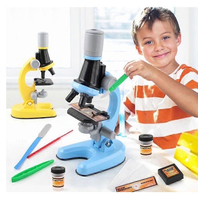 TV, Audio-Video si Foto - Optica, astronomie si metrologie - Optica si astronomie - Microscoape - Kit cu microscop biologic si accesorii pentru copii - Zoom 100x, 400x, 1200x, Albastru - Infinity.ro