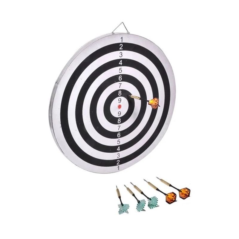 Sport si Outdoor - Alte sporturi - Board-uri si accesorii darts - Set Darts cu 6 Sageti, 14 ani+, 46 cm, negru/alb - Infinity.ro