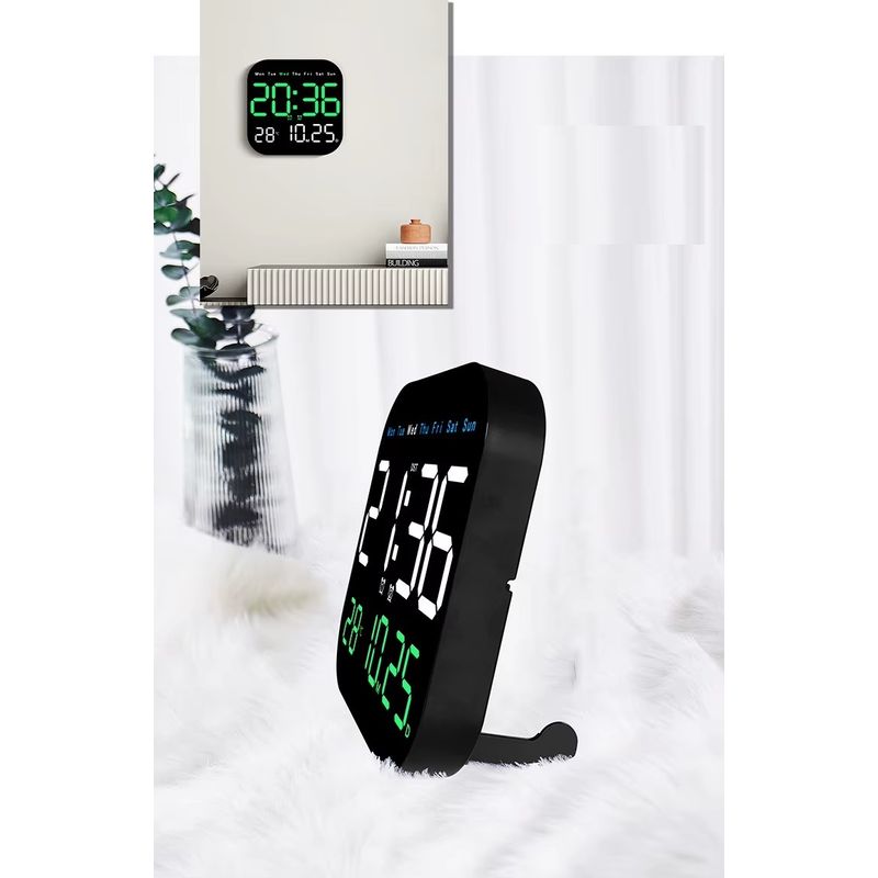 Casa si Gradina - Decoratiuni - Ceasuri - Ceas digital de perete sau de masa, Telecomanda, Afisaj LCD ajustabil, 6 afisaje, Alb - Infinity.ro