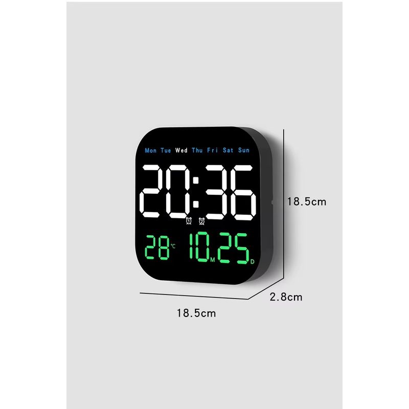 Casa si Gradina - Decoratiuni - Ceasuri - Ceas digital de perete sau de masa, Telecomanda, Afisaj LCD ajustabil, 6 afisaje, Alb - Infinity.ro