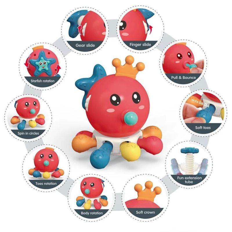 Jucarii, Copii si Bebe - Jucarii si jocuri - Jucarii bebelusi - Jucarii interactive bebelusi - Jucarie senzoriala si de dentitie pentru copii 1 an+, Rosu - Infinity.ro