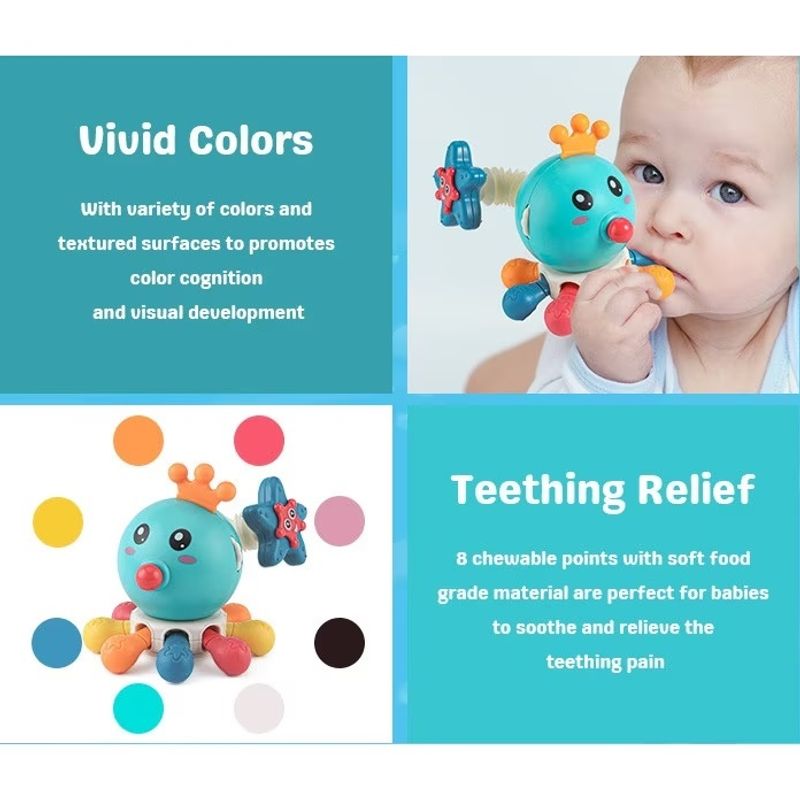 Jucarii, Copii si Bebe - Jucarii si jocuri - Jucarii bebelusi - Jucarii interactive bebelusi - Jucarie senzoriala si de dentitie pentru copii 1 an+, Albastru - Infinity.ro
