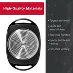 Electronice si Electrocasnice - Aragazuri, cuptoare si hote - Accesorii aragazuri, cuptoare si hote - Accesorii cuptoare si plite - Plita cu manere, din teflon, compatibila cu plitele cu inductie, electrice sau cu gaz, 36.9x24.6x4 cm, negru - Infinity.ro