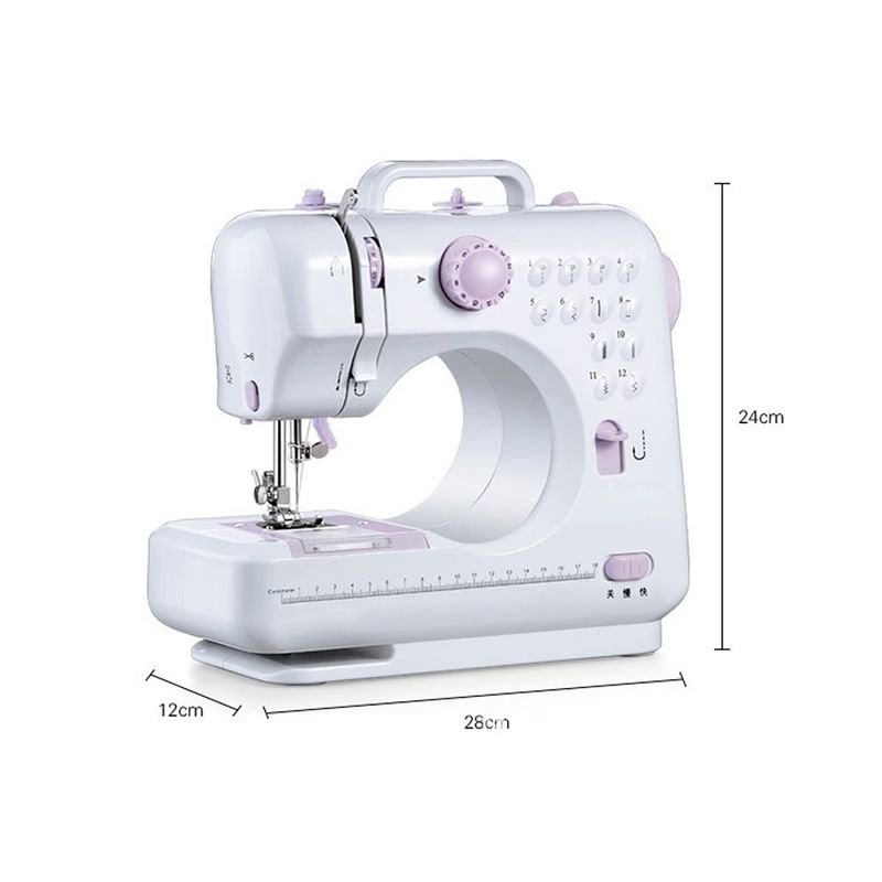 Electronice si Electrocasnice - Ingrijirea tesaturilor - Masini de cusut - Mini masina de cusut portabila cu pedala, Putere 7.2W, Iluminare LED, 12 modele de cusaturi - Infinity.ro