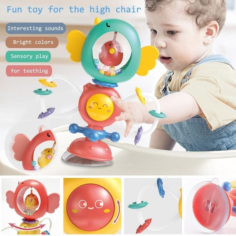 Jucarii, Copii si Bebe - Jucarii si jocuri - Jucarii bebelusi - Jucarii interactive bebelusi - Jucarie zornaitoare pentru bebelusi 3 luni+, cu sunete, 18x15 cm, Rosu - Infinity.ro