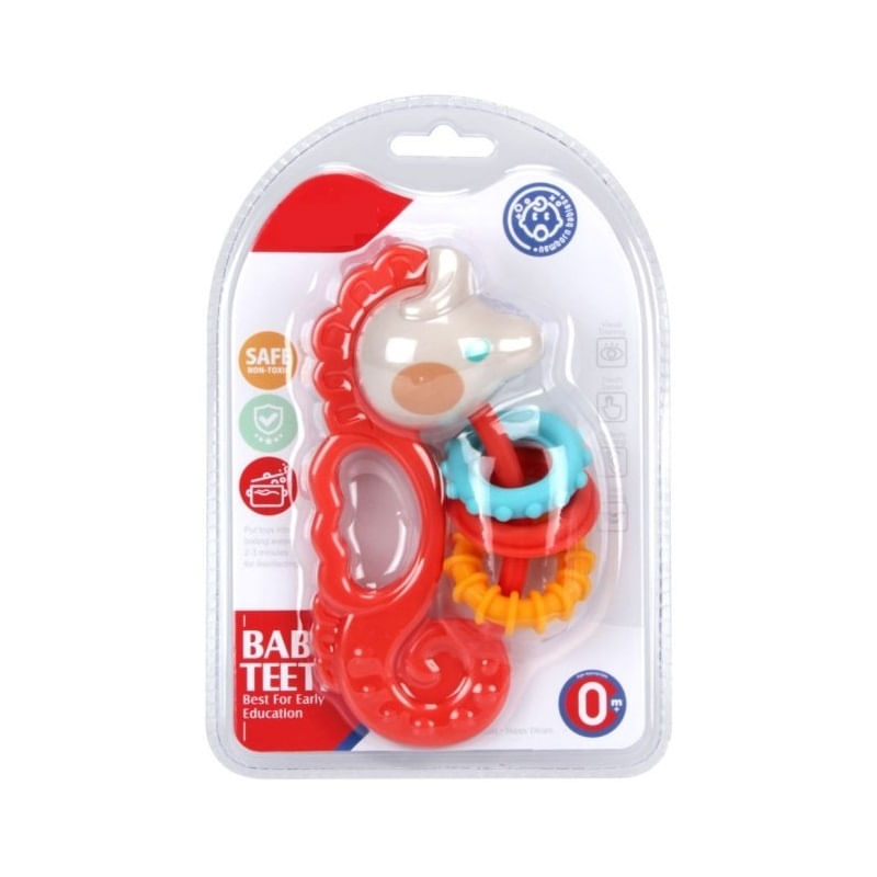 Jucarii, Copii si Bebe - Jucarii si jocuri - Jucarii bebelusi - Jucarii interactive bebelusi - Jucarie de dentitie si zornaitoare pentru bebelusi, calut de mare, plastic moale, multicolor - Infinity.ro
