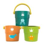 Jucarii, Copii si Bebe - Jucarii si jocuri - Jucarii & jocuri educative - Jucarii interactive - Set de joaca cu 3 galeti pentru copii 1 an+, pentru apa sau nisip, plastic, multicolor - Infinity.ro